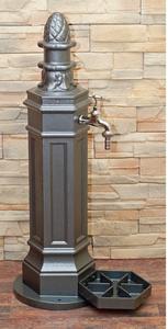 ROMA Brunnen + Wasserhahn 1/2" Hammer Silber 98/32/48cm