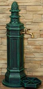 ROMA Brunnen + Wasserhahn 1/2" Antikgrün 98/32/48cm
