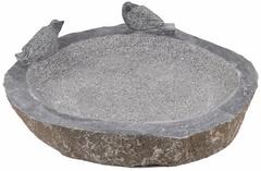 Kamenné napájadlo s 2 vtáčikmi tmavé, L40 cm